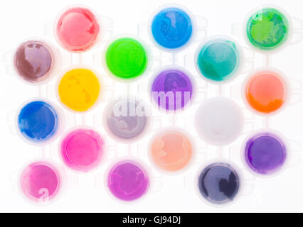 set of multi-colored paint on a white background Stock Photo