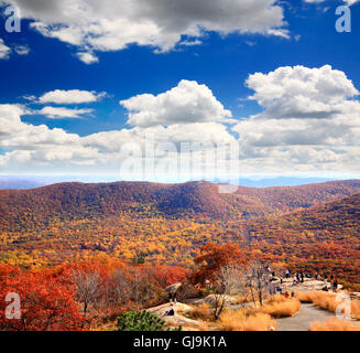 The foliage scenery from the top of Bear Mountain Stock Photo