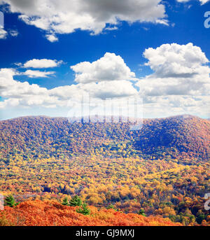 The foliage scenery from the top of Bear Mountain Stock Photo