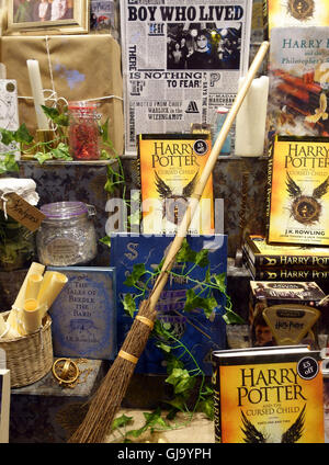 Harry Potter display in London bookshop window Stock Photo