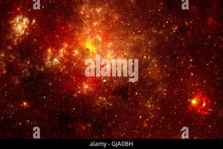 Red nebula in deep space Stock Photo