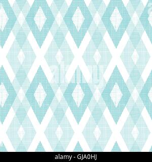 Pastel blue fabric ikat diamond seamless pattern background Stock Vector