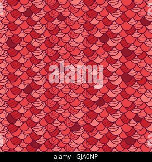 Red roof tile seamless pattern background Stock Vector