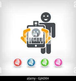 Smartphone or tablet photo digital portrait shoot Stock Vector