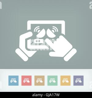 Illustration of antenna connection on tablet Stock Vector