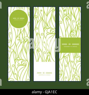 Vector abstract swirls texture vertical banners set pattern background Stock Vector
