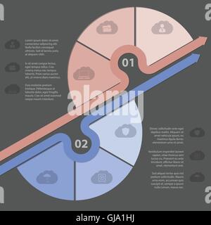 Infographic design with various cloud icons Stock Vector