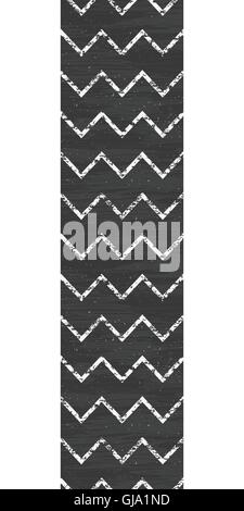 Vector chalk chevron blackboard vertical border seamless pattern background Stock Vector