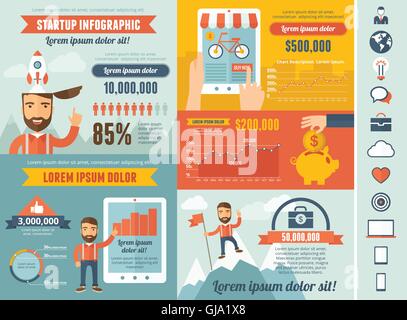Startup Infographic Template Stock Vector