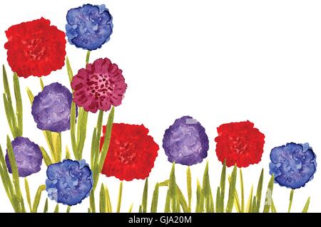 Romantic background Vector watercolor painted card Stock Vector