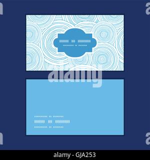 Vector doodle circle water texture horizontal frame pattern business cards set Stock Vector