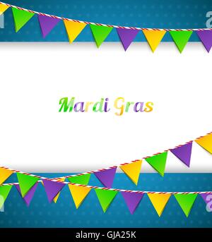 Mardi Gras background with flags Stock Vector