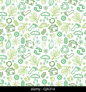 Ecology symbols seamless pattern background Stock Vector