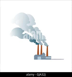 Smoking dirty polluting plant or factory Stock Vector