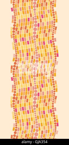 Fire mosaic tiles vertical seamless pattern background border Stock Vector