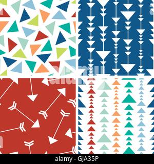 Arrows and triangles seamless pattern background Stock Vector