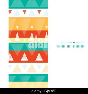 Vector vibrant ikat stripes vertical frame seamless pattern background Stock Vector