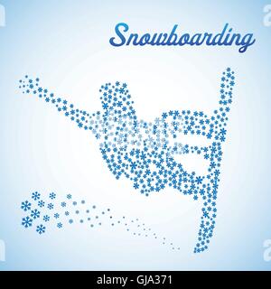 Abstract snowboarder in jump Stock Vector