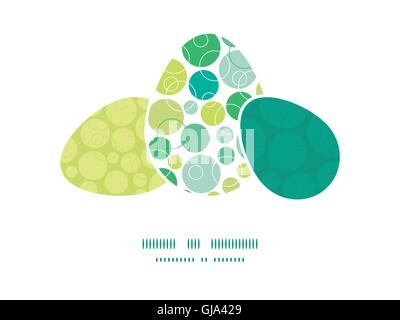 Vector abstract green circles three matching Easter egg sillhouettes frame card template Stock Vector