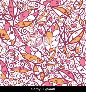 Cartoon Autumn Leaves Seamless Pattern background Stock Vector