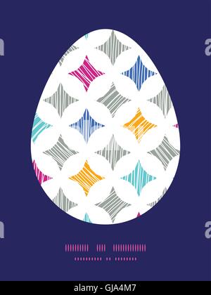 Vector colorful marble textured tiles Easter egg sillhouette frame card template Stock Vector