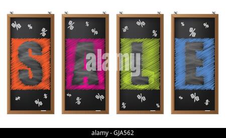Chalckboard sale labels Stock Vector