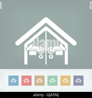Door house opening concept icon Stock Vector