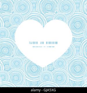 Vector doodle circle water texture heart silhouette pattern frame Stock Vector