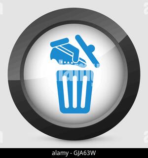 Shoes on trash bin Stock Vector