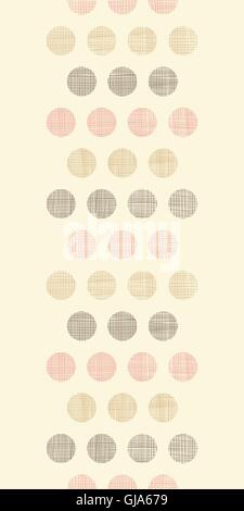 Vintage textile polka dots vertical border seamless pattern background Stock Vector