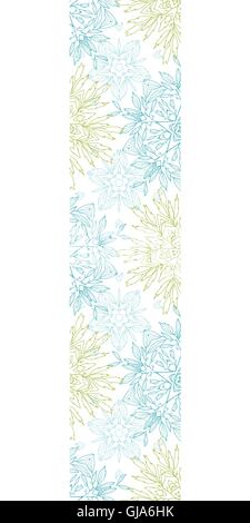 Vector abstract plants mandalas vertical border seamless pattern background Stock Vector