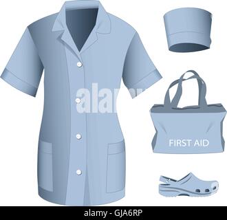 Woman medical clothes set Stock Vector