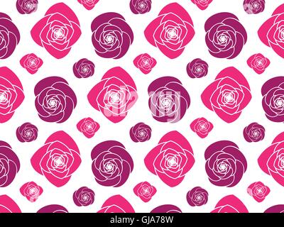 Scalable Pink Peony Flower Pattern Stock Vector