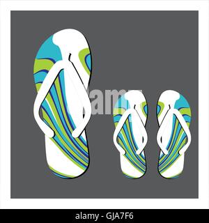 Colorful flip flops set Stock Vector