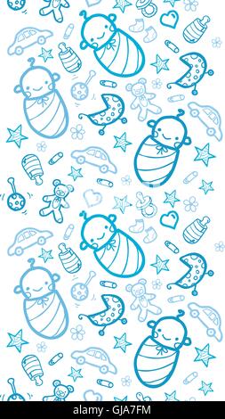 Vector seamless color pattern with baby accessories for newborn. Birth of a  child, feeding and care. Use for backgrounds, wallpaper, wrapping paper, t  Stock Vector Image & Art - Alamy