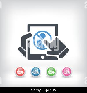 Tablet access forbidden icon Stock Vector