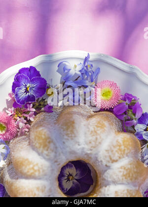 Gugelhupf (cake) from above, detail Stock Photo