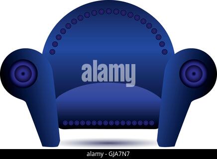 Classic Blue armchair vector icon Stock Vector