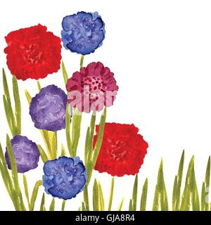 Romantic background Vector watercolor painted card Stock Vector