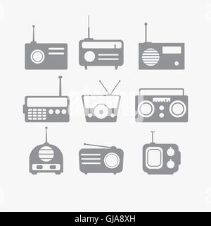 Radio isolated objects set Stock Vector