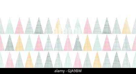 Abstract textile colorful textured triangles horizontal seamless pattern background Stock Vector