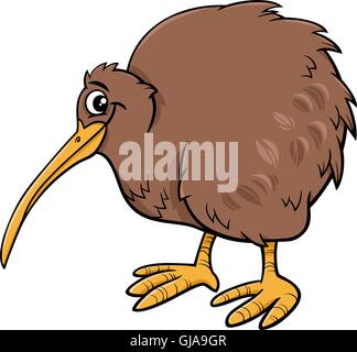 kiwi bird cartoon illustartion Stock Vector