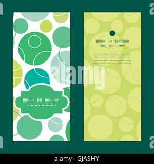 Vector abstract green circles vertical frame pattern invitation greeting cards set Stock Vector