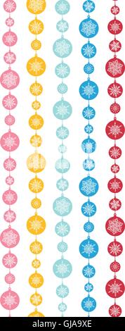 Colorful Snowflakes Stripes Vertical Seamless Pattern Background Stock Vector