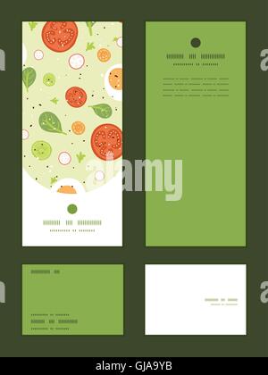Vector Fresh Salad Vertical Frame Seamless Pattern Background Stock ...