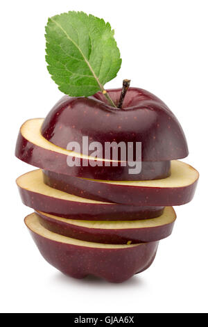 cut red apple isolated on the white background. Stock Photo