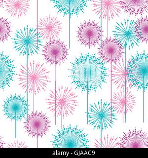 Seamless pattern with abstract  dehlia flowers. Stock Vector