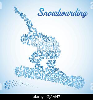Abstract snowboarder in jump Stock Vector