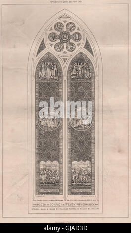 Poets Corner, Westminster Abbey. London, antique print 1869 Stock Photo