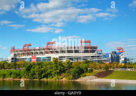 NASHVILLE - AUGUST 28: LP Field on August 28, 2015 in Nashville, TN. The stadium is the home field of the NFL's Tennessee Titans Stock Photo